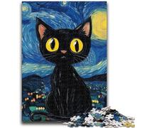 Puzzles pour Adultes 1000 pièces Difficiles Hibou Ciel Nocturne Jeux éducatifs Jeu éducatif pour Anniversaire, Noël pour et 14 Ans 26x38cm