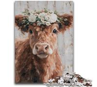 Puzzles pour Adultes 1000 pièces Difficiles Highland Cow Jeux éducatifs Jouets à Faire soi-même Idéal comme Cadeau pour Toute la Famille 38x26cm