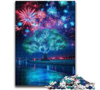 Puzzles pour Adultes 1000 pièces Difficiles, Jeu éducatif avec feu d'artifice coloré, pour Anniversaire, Noël, à partir de 14 Ans, 50x75cm