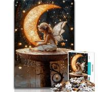 Puzzles pour Adultes 1000 pièces Difficiles La Lune et l'Elfe, Jeux éducatifs, décoration de la Maison, Jeu éducatif pour Anniversaire, Noël (38x26cm)