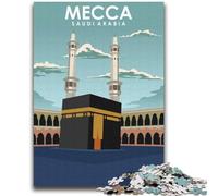 Puzzles pour Adultes 1000 pièces Difficiles La Mecque Arabie Saoudite Art Jeux éducatifs Jouets à Faire soi-même Idéal comme Cadeau pour Toute la Famille (Taille 38x52cm)