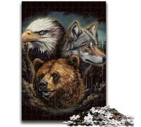 Puzzles pour Adultes 1000 pièces Difficiles Les Animaux d'Amérique Jeu éducatif Amusant et Humoristique pour Anniversaire 50x75cm