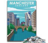 Puzzles pour Adultes 1000 pièces Difficiles Manchester Angleterre Art Jeux éducatifs Jouets à Faire soi-même Idéal comme Cadeau pour Toute la Famille (Taille 50x70cm)
