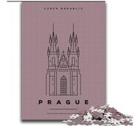 Puzzles pour Adultes 1000 pièces Difficiles Prague République tchèque Jouets éducatifs Jeux familiaux Jeu éducatif pour Anniversaire, Noël (38x52cm) 1000 pièces