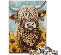 Puzzles pour Adultes 1000 pièces Difficiles Tournesol Yak Jouets Jeux éducatifs Soulagement du Stress Interaction Parent-Enfant pour Les 14 Ans et Plus 26x38cm