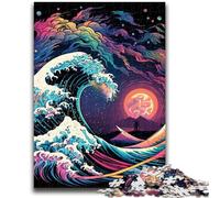 Puzzles pour Adultes 1000 pièces Difficiles Vagues japonaises Jeux éducatifs Jeu éducatif pour Anniversaire, Noël pour et 14 Ans 26x38cm