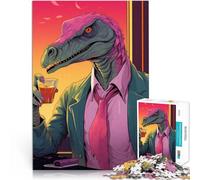 Puzzles pour Adultes 1000 pièces “Dinosaure après Le Travail” Fait de Papier，pour Les 14 Ans et Plus pour la décoration de la Maison Cadeaux de Jeux stimulants。Taille：38x52cm/14.9x20.4pouce