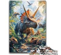 Puzzles pour Adultes 1000 pièces Dinosaure pour 14+ Jeu de défi Unique Jeux en Famille Cadeaux d'anniversaire de Noël 50x75cm
