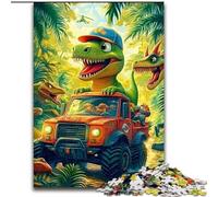 Puzzles pour Adultes 1000 pièces Dinosaure Voiture, Jeux éducatifs Décoration d'intérieur Convient pour la décoration de Bureau (Taille 50x75cm)