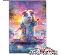 Puzzles pour Adultes 1000 pièces DJ Cochon d'Inde Jouets éducatifs et ludiques Activités à la Maison, Cadeau d'anniversaire, Cadeaux de Voyage 26x38cm