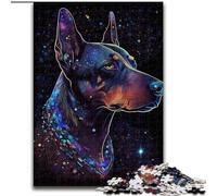 Puzzles pour Adultes 1000 pièces Doberman coloré en Bois, Parfait pour Une décoration Artistique DIY ou Un Cadeau d'anniversaire 50x75cm, idéal pour Les Anniversaires et Les Vacances