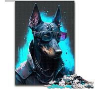 Puzzles pour Adultes 1000 pièces Doberman Pinscher en Bois, décoration Parfaite pour la Maison ou Le Bureau, Cadeau de Noël idéal 50x75cm pour Un Jeu interactif en Famille