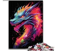 Puzzles pour Adultes 1000 pièces Dragon Art Néon Jeu interactif en Famille, pour Les fêtes, Jeu d'activités familiales (Taille : 26x38cm)