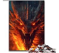 Puzzles pour Adultes 1000 pièces Dragon Burning Jigsaw en Bois, pour Les Anniversaires, Les Vacances et la décoration intérieure 1000 pièces(50x75cm)