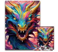 Puzzles pour Adultes 1000 pièces Dragon Chinois coloré Puzzles pour Adultes Casse-tête Haute difficulté pour Adolescents 26x38cm / 10,23x14,96 Pouces