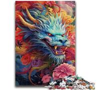 Puzzles pour Adultes 1000 pièces Dragon Chinois Jeu de réflexion Décoration Murale Cadeaux d'anniversaire et de Noël Uniques 26x38cm