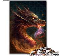 Puzzles pour Adultes 1000 pièces Dragon de feu au Paradis en Bois, Jeu Familial interactif, décoration d'intérieur à Faire soi-même, Casse-tête Stimulant, 1000 pièces(50x75cm)