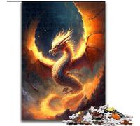Puzzles pour Adultes, 1000 pièces Dragon de feu au Paradis, en Carton, Jeu de réflexion, Jeu Familial interactif, adapté aux 14 Ans et Plus, 1000 pièces(26x38cm)