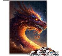 Puzzles pour Adultes, 1000 pièces Dragon de feu au Paradis, en Carton, Jeu Familial interactif, décoration d'intérieur à Faire soi-même, Casse-tête Stimulant, 1000 pièces(26x38cm)