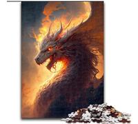 Puzzles pour Adultes 1000 pièces Dragon de feu au Paradis, Puzzle en Bois, Casse-tête Stimulant pour Adolescents, Jeu interactif Familial 1000 pièces(50x75cm)