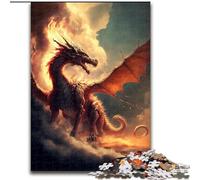 Puzzles pour adultes 1000 pièces Dragon de feu au paradis Puzzles en bois,parfaits pour les adolescents et les collectionneurs,décoration idéale pour la maison et cadeau de voyage 1000 pièces(50x75cm)