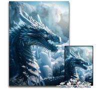 Puzzles pour Adultes 1000 pièces Dragon de Glace Bleu 14 Puzzles pour Adultes Parfait pour Les Adolescents Collectionneurs Décoration idéale Cadeau de Voyage 1000 pièces (75 x 50 cm)