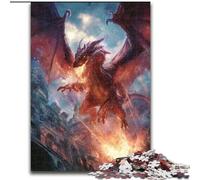 Puzzles pour Adultes 1000 pièces Dragon Flamme, à partir de 14 Ans, Jeux éducatifs, Jouets à Faire soi-même, œuvres d'art, Cadeau (Taille 50x75cm)