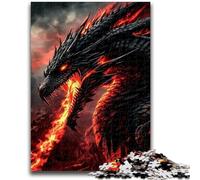 Puzzles pour Adultes 1000 pièces Dragon Flamme pour Les 14 Ans et Plus Cadeaux intéressants pour la réduction du Stress pour Les Amis et la Famille 26x38cm