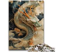 Puzzles pour Adultes 1000 pièces Dragon Japonais Anti-Stress Staycation Kill Time Décoration Parfaite pour Les 14 Ans et Plus 50x75cm