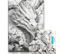 Puzzles pour Adultes 1000 pièces Dragon Japonais Cerise Puzzle Adulte Jouet éducatif intellectuel décompressant Cadeau d'anniversaire 38x26cm