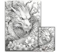 Puzzles pour Adultes 1000 pièces Dragon Japonais Cerise Puzzles Difficiles pour Adultes Cassetête Stimulant pour Adolescents Soirées de Jeux en Famille Amusantes 1000 pièces (38 x 26 cm)