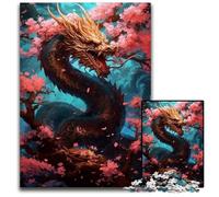 Puzzles pour Adultes 1000 pièces Dragon Japonais Cerise Puzzles pour Adultes pour la décoration intérieure Entraînement cérébral Cadeaux de Vacances 1000 pièces (75 x 50 cm)