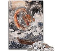 Puzzles pour Adultes 1000 pièces Dragon Japonais, défi d'intelligence cérébrale, Jouets addictifs, Cadeau Amusant pour Les 14 Ans et Plus, 50x75cm