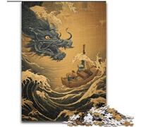 Puzzles pour Adultes 1000 pièces Dragon Japonais ondulé, Jouets addictifs pour stimuler la Patience et améliorer la mémoire (Taille 50x75cm)