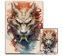 Puzzles pour Adultes 1000 pièces Dragon Japonais Puzzles en Papier pour Adultes pour la décoration intérieure Entraînement cérébral Cadeaux de Vacances 1000 pièces (38 x 26 cm)