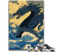 Puzzles pour Adultes 1000 pièces Dragon Japonais Un défi à relever, mais Amusant et Humoristique Cadeau d'anniversaire, Cadeaux, décoration Murale 50x75cm