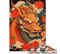 Puzzles pour Adultes 1000 pièces Dragon Japonais Vintage pour Adultes et Enfants à partir de 14 Ans Excellent Cadeau pour Adultes 1000 pièces (26 x 38 cm)