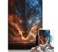 Puzzles pour Adultes 1000 pièces Dragon Knight, Jeu éducatif et Stimulant pour Toute la Famille pour Anniversaire, Noël (38x26cm)