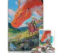 Puzzles pour Adultes 1000 pièces, Dragon Knight, Jeux éducatifs, décoration d'intérieur, Jeu éducatif pour Anniversaire, Noël (75x50cm)