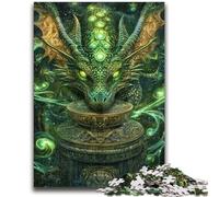 Puzzles pour Adultes 1000 pièces Dragon Magique Jeu Familial Soulagement du Stress Défi Difficile Cadeaux du Père Noël Secret 50x75cm