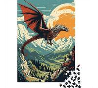 Puzzles pour Adultes 1000 Pièces Dragon Mountain Sunset Puzzle pour Adultes Jeu Familial Décoration Murale Jeu Stimulant Cadeaux 38x26cm/1000pcs