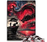 Puzzles pour Adultes 1000 pièces Dragon mystérieux Anti-Stress Défi Difficile Décoration d'intérieur Unique et Cadeaux 50x75cm