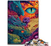 Puzzles pour Adultes 1000 pièces Dragon mystérieux Jeu Stimulant et Jeu Familial Décoration Murale Cadeaux d'anniversaire et de Noël Uniques 26x38cm