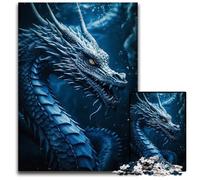 Puzzles pour Adultes 1000 pièces Dragon Saphir Bleu Puzzles en Bois Jeu de décoration DIY Stimulant Jouet interactif Familial 1000 pièces (75 x 50 cm)