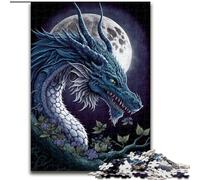 Puzzles pour Adultes 1000 pièces Dragon sur la Lune Puzzle Cadeau Bricolage Amusant adapté à la décoration de la Maison, du Salon ou du Bureau (Taille : 26x38cm)