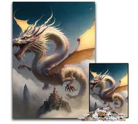 Puzzles pour Adultes 1000 pièces Dragon Volant Puzzles en Bois pour Adultes pour la décoration intérieure Entraînement cérébral Cadeaux de Vacances 1000 pièces (75 x 50 cm)