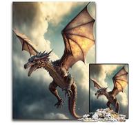 Puzzles pour Adultes 1000 pièces Dragon Volant Puzzles pour Adultes pour la décoration intérieure Entraînement cérébral Cadeaux de Vacances 1000 pièces (38 x 26 cm)