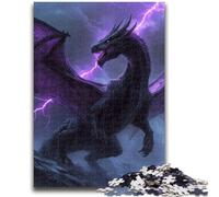 Puzzles pour Adultes 1000 pièces Dragon Volant Violet, Jeux éducatifs, décoration Murale, Cadeaux d'anniversaire et de Noël Uniques (75x50cm)