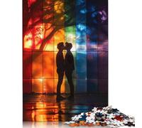 Puzzles pour Adultes 1000 pièces Drapeau de la fierté Gay Puzzles en Papier pour Adultes Jeux de Puzzle durables Cadeaux d'halloween 1000 pièces (38 x 26 cm)