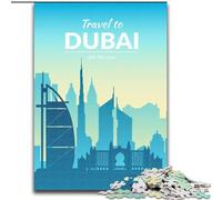 Puzzles pour Adultes 1000 pièces Dubaï Émirats Arabes Unis, stimulent Le Cerveau, Jouets addictifs pour cultiver la Patience, décoration Parfaite 50x75cm